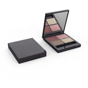 Luxury Diy Four Color Square Magnetic Suction Eye Shadow Palette Empty Case Makeup Customize Box Private Label