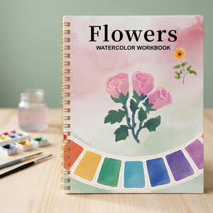 Shlan Tendance Kit d'art DIY pour livre de coloriage aquarelle A4, 4 feuilles de papier à dessin coloré, pinceau pour impression numérique, Zhejiang - Product Image 3