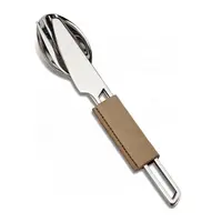 बंधनेवाला पोर्टेबल जेब आकार पुन: प्रयोज्य यात्रा कांटा चम्मच चाकू Chopstick डेरा डाले हुए Flatware के लिए चांदी के बर्तन कटलरी सेट