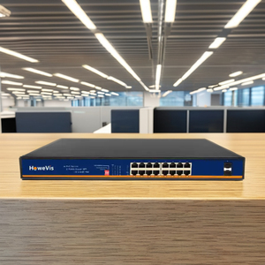 Howevis Gigabit <span class=keywords><strong>PoE</strong></span> chuyển đổi 10/100/1000Mbps <span class=keywords><strong>16</strong></span> cổng sợi Ethernet chuyển đổi dữ liệu Thiết bị xử lý - Product Image 1