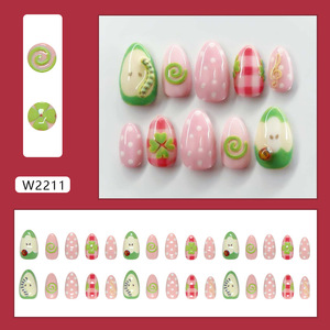 Ongles 3D à presser : Fruits, mignons insectes, <span class=keywords><strong>notes</strong></span> <span class=keywords><strong>de</strong></span> <span class=keywords><strong>musique</strong></span>, pois, style amande, doux et cool - Product Image 2
