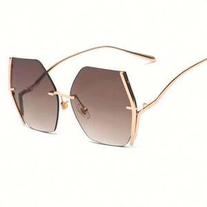 Gafas de Sol Personalizadas con Logotipo, Montura Metálica Grande, Sin Marco, Modernas y a la Moda para Mujer - Product Image 2