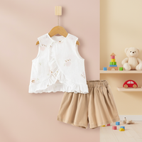 Conjunto de Camiseta de Algodón Fino Personalizada para Bebé, Pantalones Cortos de Tela Ultrafina Antiarrugas, Ropa Holgada para Verano