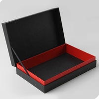 Boîte en carton noir écologique, vente en gros, ensemble de portefeuilles personnalisés de luxe pour hommes, coffret cadeau