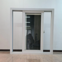 Ventana Abatible de PVC de Estilo Moderno con Malla Mosquitera, Opciones de Apertura Simple, Ventanas de PVC con Patrón de Apertura Única