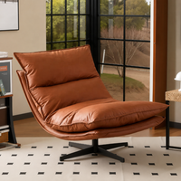 Fauteuil lounge moderne en cuir |   Fauteuil d'appoint luxueux rembourré pour salon et mobilier d'hôtel