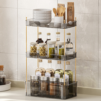 Étagère organisateur de comptoir de salle de bain 3 niveaux maquillage vanité plateau de soins de la peau cosmétiques parfums lotions articles de toilette support de rangement de cuisine