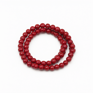 Pulsera de cinabrio con cuentas de 10 mm - La encarnación del amor y la serenidad SOLO UNA PIEZA - Product Image 2