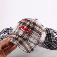 Cappellino da Baseball Sportivo di Alta Qualità con Logo Personalizzato, Ricamo Vintage a Quadri, Morbido e Caldo, Stile Invernale, Regolabile