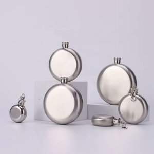 Stainless Steel Men Camping Fits in Jacket Pocket Leakproof Drinking <b>Flask</b> Metal Liquor <b>Flask</b> Portable Pocket Round Whisky <b>Flask</b> - Product Image 6