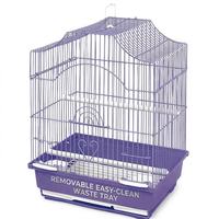 Cage à oiseaux rectangulaire extra-large, solide, écologique, simple et moderne, pliable, avec plateau amovible, mangeoires intégrées et fermeture à bouton.