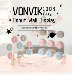 VONVIK Rak <span class=keywords><strong>Display</strong></span> Dinding Donat Akrilik Transparan 4mm Modern yang Dapat Dilipat, Ringan untuk Perakitan Mudah - Product Image 2