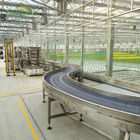 Cultivation hydroponique de laitue agricole, film plastique/verre/polycarbonate de grande serre à double travée résistant aux UV