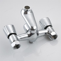 Ensemble de robinetterie de douche pour baignoire murale en alliage de zinc, mitigeur à double bouton