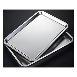 Plats de cuisson et plateaux de service écologiques en acier inoxydable pour biscuits, gâteaux, pizzas, usage domestique, emballés en boîte - Product Image 1