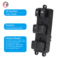Interruptor de Elevalunas Eléctrico para Automóvil, Diseño Nuevo de Fábrica 25401-ED500, Lado Derecho, Duradero