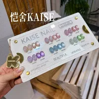 KAISE Kit de 12 Gels Ongles Effet Œil de Chat Diamant Brisé 2026 Nouvelle Collection Haute Qualité Tendance Non Toxique Gel UV pour Salon Vente en Gros ODM/OEM