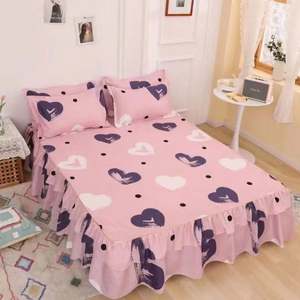 Juego de Ropa de Cama Estampada de 3 Piezas, Falda de Cama Suave, Cubrecama para Boda, Sábana para Cama Matrimonial, Individual, Queen y King Size, Funda de Colchón, Sábanas J0111 - Product Image 4