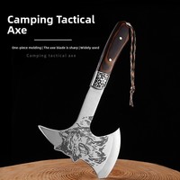 Hache Tête de Loup Haute Dureté pour l'Extérieur, Hache de Combat pour l'Abattage, Hache de Travail du Bois, Hache de Feu, Hache à Fendre le Bois, Hache Tactique de Camping, Vente en Gros