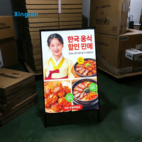 Boîte à lumière LED ultra-fine escamotable avec cadre à clipser en aluminium pour affichage publicitaire en magasin et centre commercial
