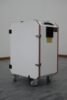 Machine de nettoyage laser à fibre pulsée 200 W sur roulettes, refroidissement par air, détartrage fer et aluminium