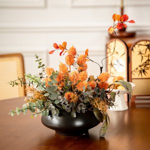 Arreglo de flores artificiales de hortensias naranjas, decoración de flores de seda para decoración de mesa - Product Image 2