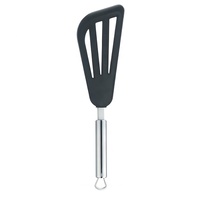Vente en gros de spatules à trous en plastique durable avec manche en acier inoxydable, accessoires de cuisine
