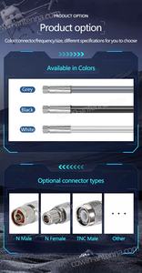 Açık kamp baz istasyonu M2M <span class=keywords><strong>IOT</strong></span> için 400*20MM su geçirmez Omni 7.737-8.237GHz 8dBi N Male7737-8237MHz UWB9 fiberglas anten - Product Image 5
