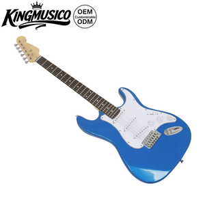 Chitarra Elettrica <span class=keywords><strong>Classica</strong></span> Stile ST in Legno Massello Blu Metallizzato con Pickup SSS, Strumento Elettrico Rock per Principianti, Vendita all'Ingrosso - Product Image 3