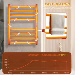 Toallero eléctrico montado en la pared, Control de temperatura, calentador de toallas cepillado para baño, secador de toallas eléctrico - Product Image 6
