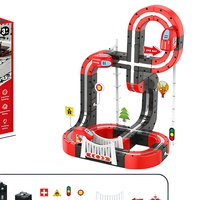Kit de construction de circuit de train électrique à batterie au lithium avec 156 pièces, blocs de piste à engrenages en plastique STEM, jouet éducatif de puzzle de construction