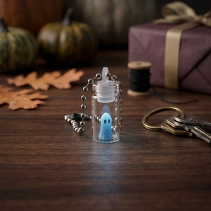 Porte-clés Bouteille Fantôme 3D Imprimé Luminescent - Adorable Mini Accessoire Jouet d'Halloween, Cadeau Anti-Stress Lumineux Effrayant - Product Image 6