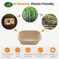 Boîte à salade en forme de U biodégradable et écologique VVG, conteneur alimentaire jetable en bagasse de canne à sucre pour emballage à emporter