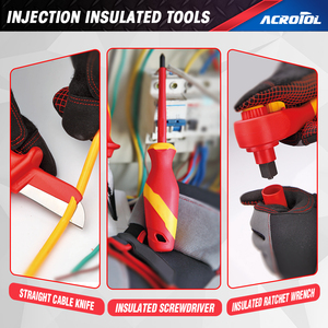 Ensemble d'outils isolés certifiés VDE 1000V, 29 pièces, pinces, tournevis, douilles, poignée à cliquet avec étui soufflé pour électriciens OEM - Product Image 2