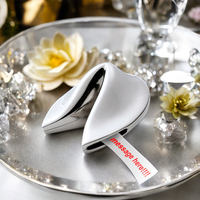 Boîte à souvenirs porte-bonheur en métal plaqué argent moulé sous pression, inaltérable, avec porte-bribe et message, pour décoration intérieure