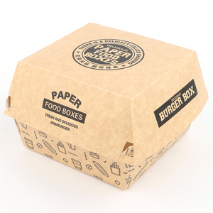 Tùy chỉnh in bánh <span class=keywords><strong>hamburger</strong></span> hộp dùng một lần Kraft Burger bao bì hộp sinh thái thân thiện Takeaway hộp thực phẩm với logo cho nhà hàng sử dụng - Product Image 1