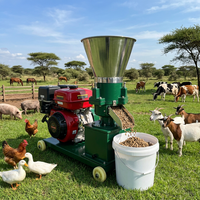 Machine à granulés d'aliments pour animaux Diesel 15HP, production 300kg/h, démarrage électrique pour élevages de poulets, canards et lapins