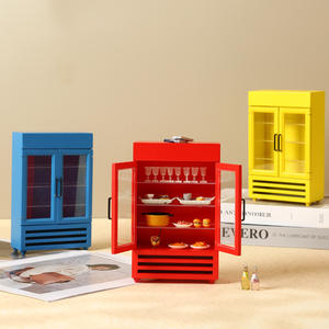 Miniatura de doble puerta refrigerador congelador modelo 1:12 escala OB11 casa de muñecas Playhouse accesorio para decoración DIY Mini colección de Juguetes - Product Image 2