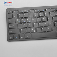 Keyboard USB Nirkabel BT-001A Baru Siap Kirim, Ukuran Mini Desain Tipis Warna Hitam Tombol Scissor Tata Letak Inggris Kotak Coklat Polos