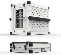 Cages à chiens en métal empilables en gros, cages en aluminium pliables pour animalerie, abri, aéroport, commande en gros, réduction