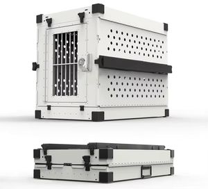 Cages à chiens en métal empilables en gros, cages en aluminium pliables pour animalerie, abri, aéroport, commande en gros, réduction - Product Image 3