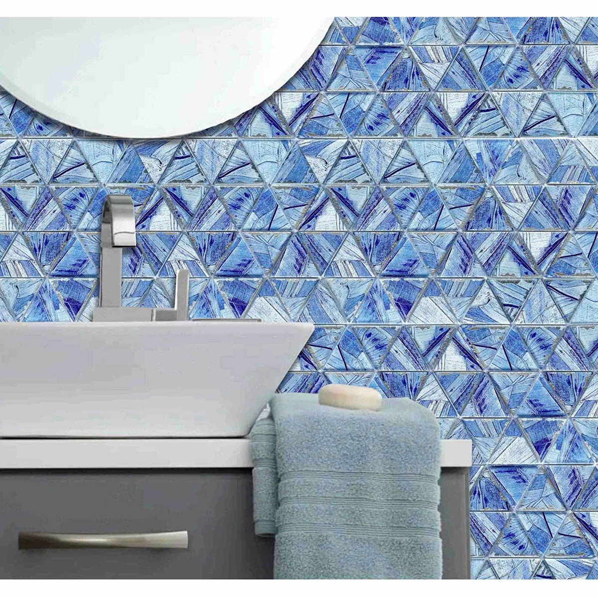 Плитка Blowhole, поставщик одного бассейна, Фошань, заводская цена, квадратная разноцветная синяя стеклянная мозаичная плитка для бассейна