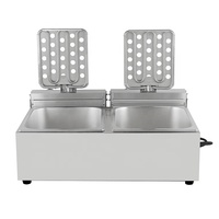 Friteuse électrique double 3 kW avec réservoir de 10 L en acier inoxydable, plaque chauffante électrique commerciale en promotion