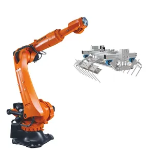 Robot Industri pick-up 6 sumbu, R2700-2 menangani rel tanah di pabrik dengan pegangan Schunk dan robot CNGBS
