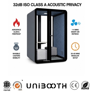 Cabina <span class=keywords><strong>de</strong></span> estudio portátil <span class=keywords><strong>de</strong></span> alta calidad con reducción <span class=keywords><strong>de</strong></span> <span class=keywords><strong>ruido</strong></span> <span class=keywords><strong>de</strong></span> 33dB, ISO 23351, montaje rápido en 35 minutos, <span class=keywords><strong>para</strong></span> campus universitarios, venta al por mayor - Product Image 1