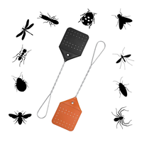 Tapette à mouches en cuir rustique robuste avec longue poignée tapette à guêpes et fourmis manuelle intérieure et extérieure pour la maison et la cuisine