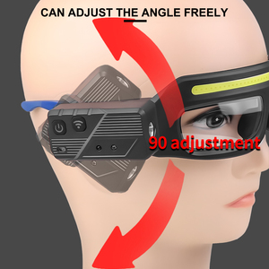 Lunettes <span class=keywords><strong>de</strong></span> camping LED rechargeables Asafee SY5865 XTE, <span class=keywords><strong>lumière</strong></span> USB, étanches IPX4, angle réglable, légères - Product Image 6