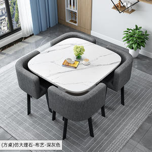 Juego de Mesa de Comedor de Madera para Restaurante o Café con Sillas para 4 a 6 Personas y Mesa de Café para 4 Personas al por Mayor - Product Image 3