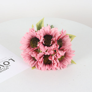 Jessie Artificial Sunflower Bouquet 36cm Silk Flower <b>Home</b> <b>Decoration</b> Wedding Props - Product Image 4