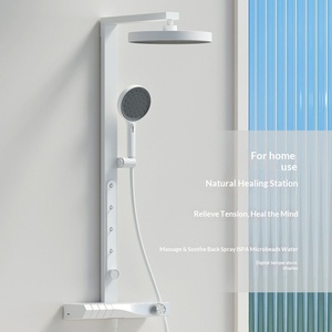 R&T S60 Shower Set with Slide Bar Copper Wall <b>Mount</b> Back <b>Spray</b> Household - Product Image 1